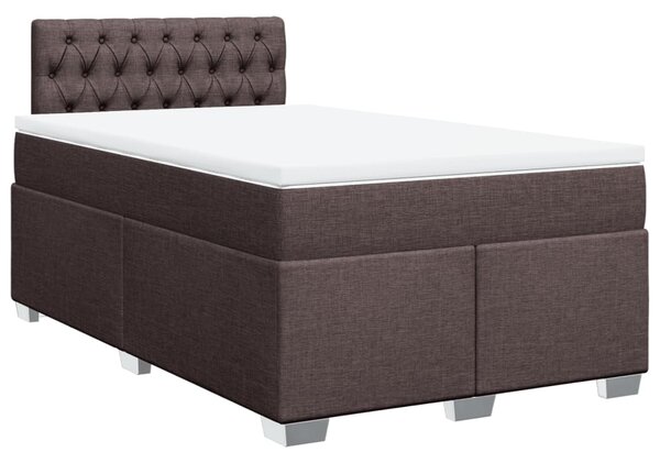 Box spring postel s matrací tmavě hnědá 120x190 cm textil 3285837