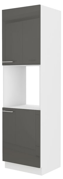Potravinová kuchyňská skříňka na troubu Lavera 60 DP 210 2F (bílá + lesk šedý). 1032431