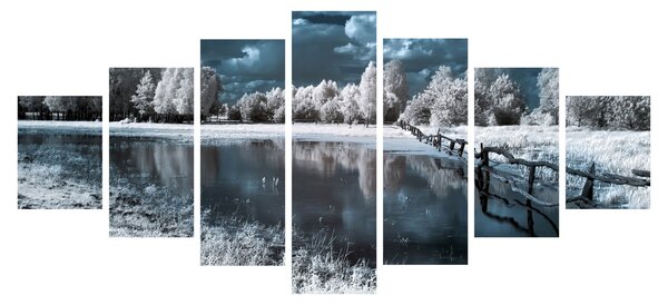 Obraz - Zamrzlá krajina (210x100 cm)