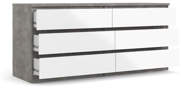 Komoda Naia 76232 bílý lesk/beton - Tvilum