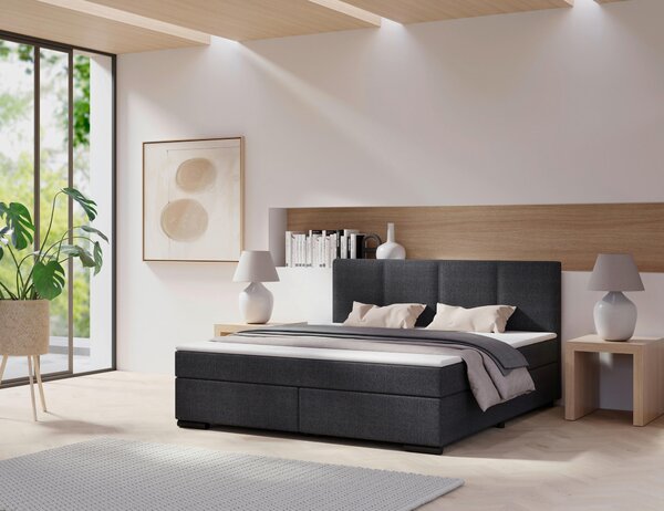 POSTEL BOXSPRING, 160/200 cm, antracitová MID.YOU - Manželské postele, Online Only