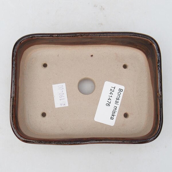 E-bonsai Keramická bonsai miska 12,5 x 9,5 x 3 cm hnědá