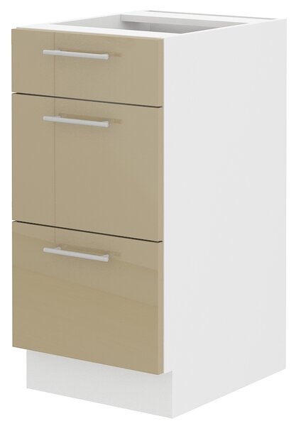 Dolní kuchyňská skříňka Lavera 40 D 3S BB QUADRO (bílá + lesk cappucino)