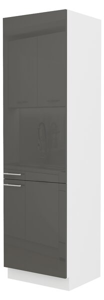 Potravinová kuchyňská skříňka Lavera 60 DK 210 2F (bílá + lesk šedý). 1032430