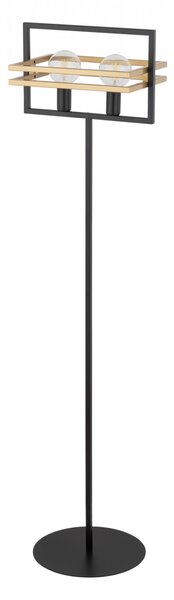 SIGMA Stojací moderní lampa MERCI, 2xE27, 60W, hranatá, černá/zlatá