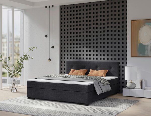 POSTEL BOXSPRING, 180/200 cm, antracitová MID.YOU - Manželské postele, Online Only