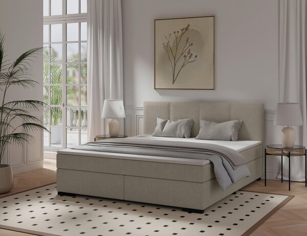 POSTEL BOXSPRING, 160/200 cm, béžová MID.YOU - Manželské postele, Online Only