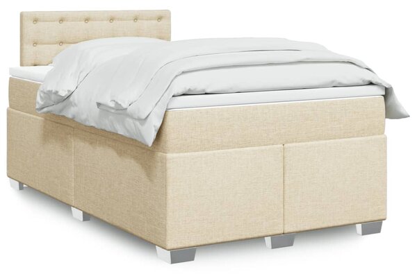 Box spring postel s matrací krémová 120x190 cm textil 3285846