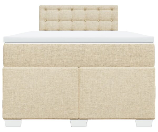 Box spring postel s matrací krémová 120x190 cm textil 3285846
