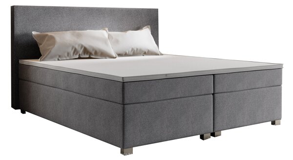 Manželská postel Boxspring 140 cm Simon (šedá) (s matrací, bez úložného prostoru). 1047329