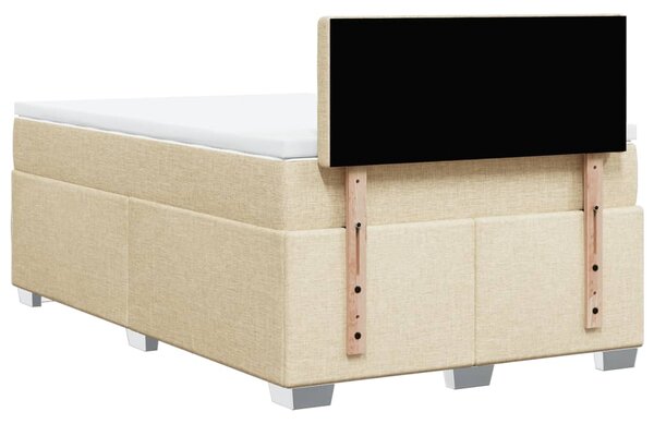 Box spring postel s matrací krémová 120x190 cm textil 3285846
