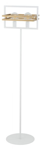 SIGMA Stojací moderní lampa MERCI, 2xE27, 60W, hranatá, bílá/zlatá 50322