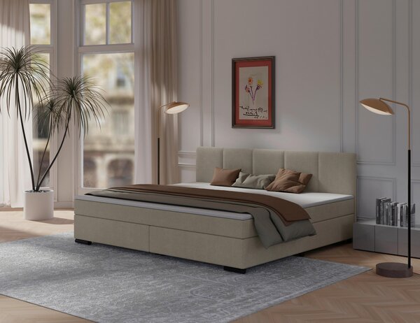 POSTEL BOXSPRING, 240/200 cm, béžová MID.YOU - Manželské postele, Online Only
