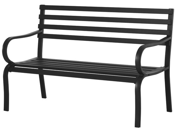 Outsunny zahradní lavička pro 2 osoby s nosností 240 kg - venkovní a vnitřní nábytek 127 x 58 x 82 cm černá | Aosom