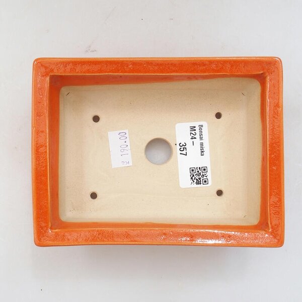 E-bonsai Keramická bonsai miska 13 x 10 x 4 cm oranžová