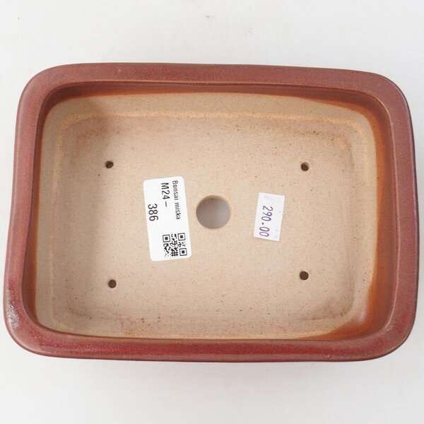 E-bonsai Keramická bonsai miska 17 x 12,5 x 5,5 cm vínová