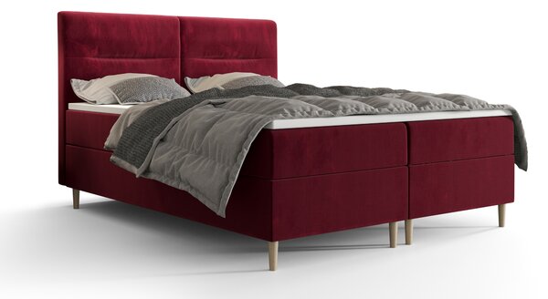 Manželská postel Boxspring 140 cm Saruta (bordó) (s matrací a úložným prostorem). 1047354
