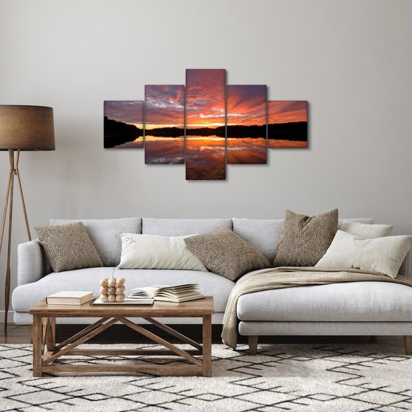 Obraz - Západ slunce nad jezerem (125x70 cm)