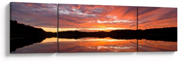 Obraz - Západ slunce nad jezerem (170x50 cm)