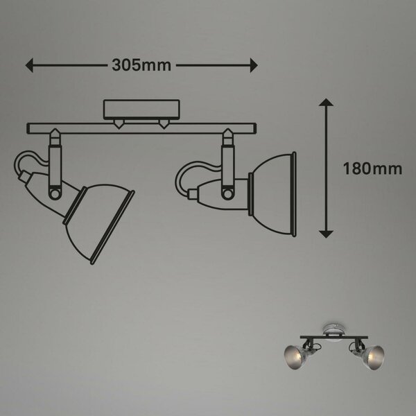 BRILONER Bodové svítidlo pr. 10 cm 2x E14 max. 40W antická stříbrná BRILO 2049-024