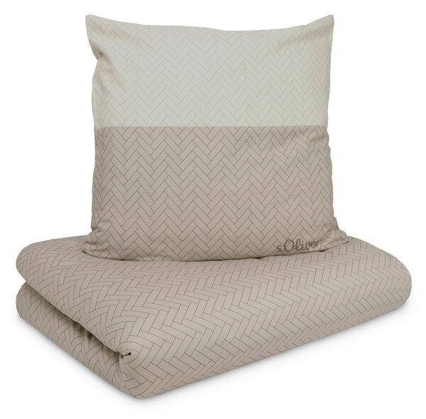 POVLEČENÍ, makosatén, béžová, 135/200 cm S. Oliver - Online Only povlečení, Online Only