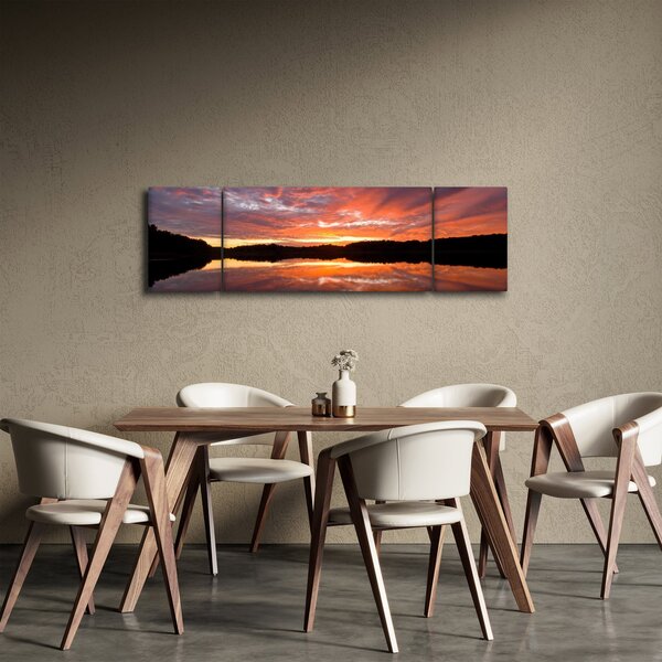 Obraz - Západ slunce nad jezerem (170x50 cm)