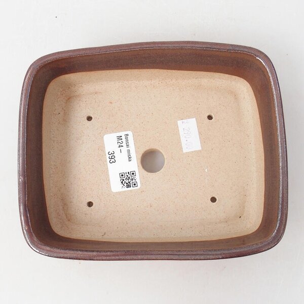 E-bonsai Keramická bonsai miska 16 x 13 x 4,5 cm hnědá
