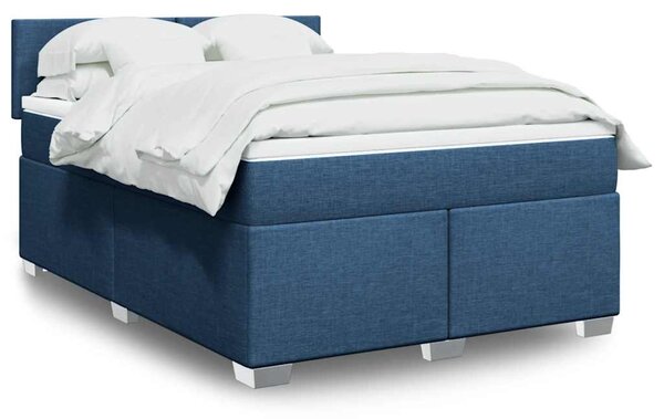 Box spring postel s matrací modrá 140x190 cm textil 3285882