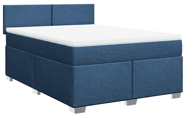 Box spring postel s matrací modrá 140x190 cm textil 3285882