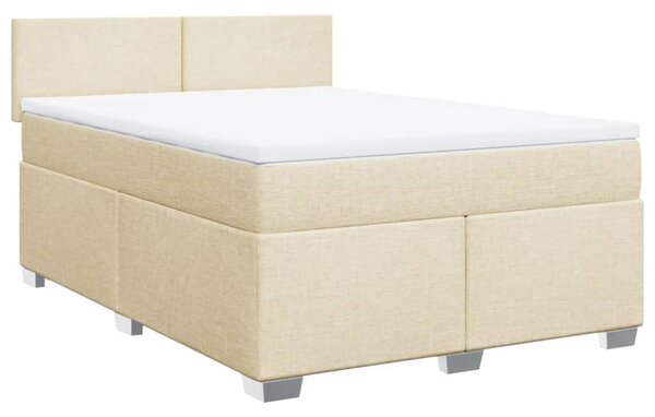 Box spring postel s matrací krémová 140x190 cm textil 3285881