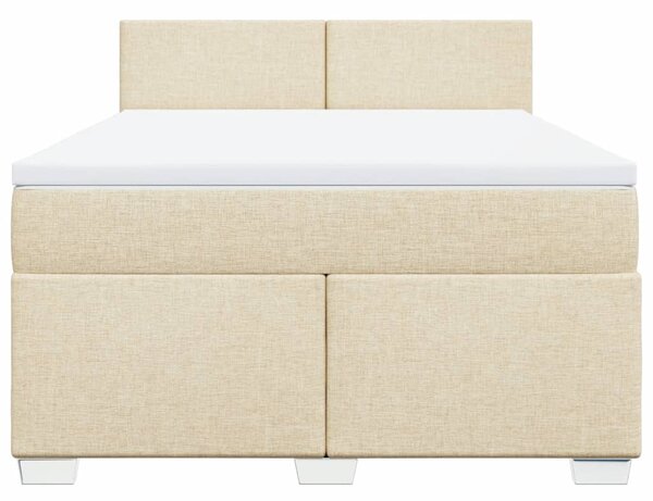 Box spring postel s matrací krémová 140x190 cm textil 3285881