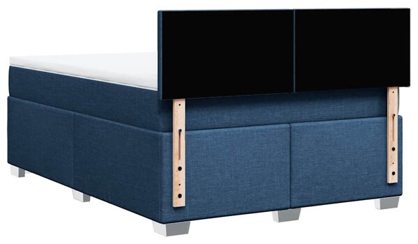 Box spring postel s matrací modrá 140x190 cm textil 3285882