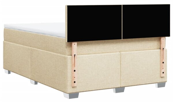 Box spring postel s matrací krémová 140x190 cm textil 3285881