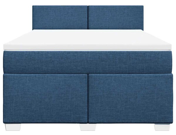 Box spring postel s matrací modrá 140x190 cm textil 3285882