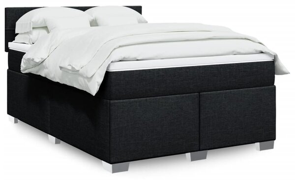 Box spring postel s matrací černá 140 x 190 cm textil 3285885