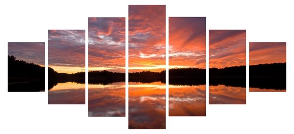 Obraz - Západ slunce nad jezerem (210x100 cm)