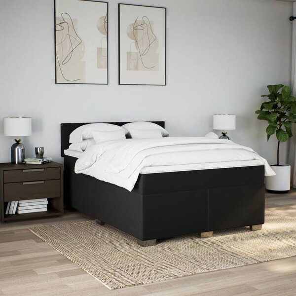 Box spring postel s matrací černá 140 x 190 cm textil 3285885