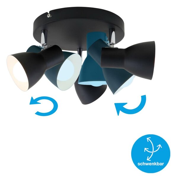 BRILONER Bodové svítidlo pr. 21 cm 3x E14 25W černá BRI 2860-035
