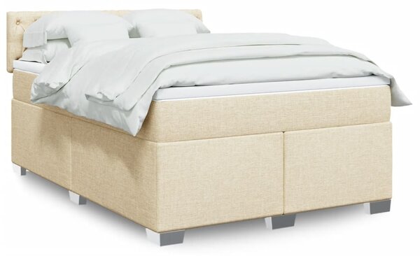 Box spring postel s matrací krémová 140x190 cm textil 3285895
