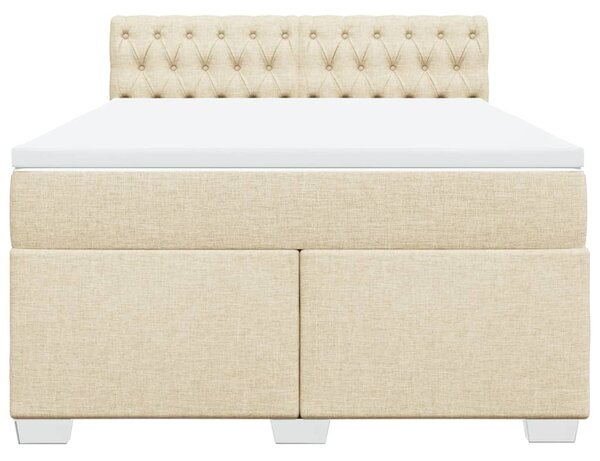 Box spring postel s matrací krémová 140x190 cm textil 3285895