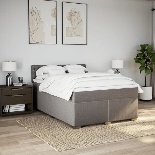 Box spring postel s matrací taupe 140x190 cm textil 3285894