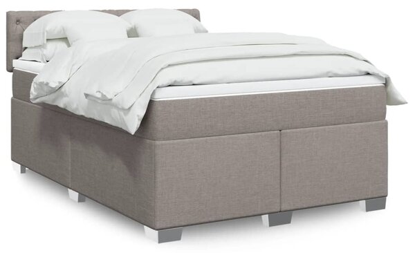 Box spring postel s matrací taupe 140x190 cm textil 3285894