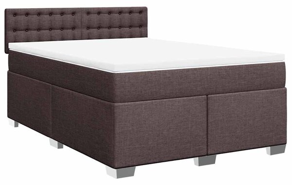 Box spring postel s matrací tmavě hnědá 140x190 cm textil 3285900