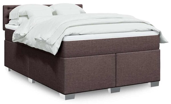 Box spring postel s matrací tmavě hnědá 140x190 cm textil 3285900