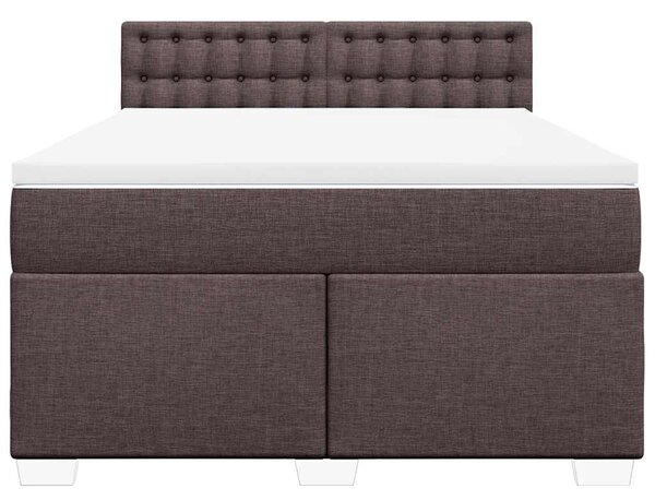 Box spring postel s matrací tmavě hnědá 140x190 cm textil 3285900