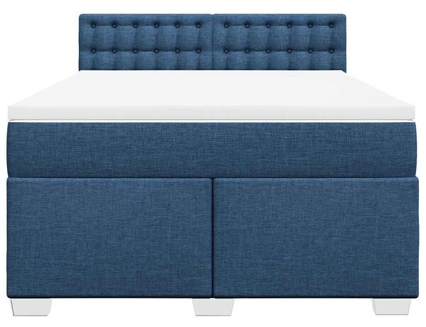 Box spring postel s matrací modrá 140x190 cm textil 3285903