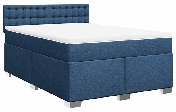 Box spring postel s matrací modrá 140x190 cm textil 3285903