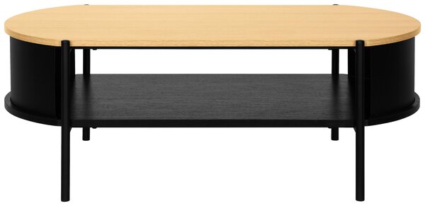 KONFERENČNÍ STOLEK, přírodní barvy, černá, kov, kompozitní dřevo, 100/54/36,5 cm Xora - Konferenční stolky, Online Only