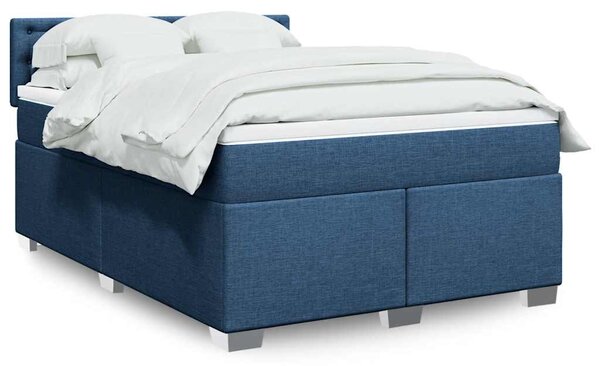 Box spring postel s matrací modrá 140x190 cm textil 3285903