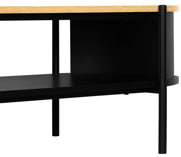 KONFERENČNÍ STOLEK, přírodní barvy, černá, kov, kompozitní dřevo, 100/54/36,5 cm Xora - Konferenční stolky, Online Only